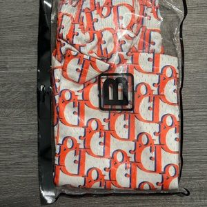 Bravest Studios Oblique White & Orange Shorts